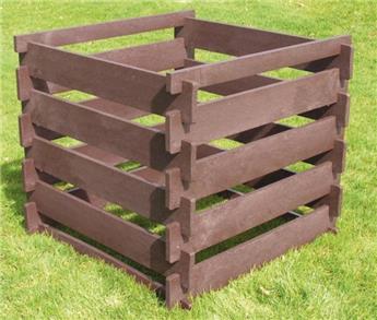 [141868] Bac à compost BRUN Ht 100 larg. 100  Prof. 90 cm 650 L 100% recyclé