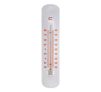 [106846] Thermometre mural ext. Ht 30 cm métal epoxy blanc