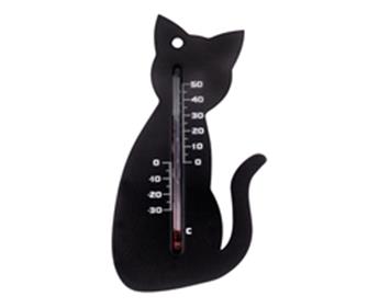 [141287] Thermometre d´exterieur chat ABS gris h 15 cm