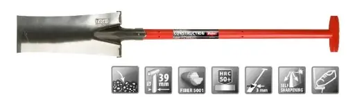 [122518] Beche terrassier 380 140 mm manche T fibre 5001 prof Polet ** Super solide **