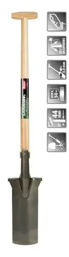 [133870] Beche arbo Prof. 350 130 mm 3.5 mm manche bois T Polet