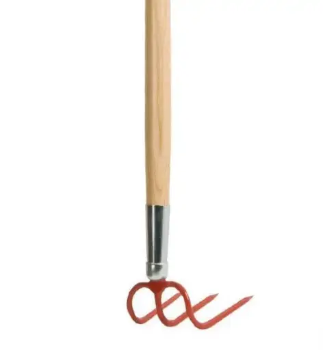 [122492] Petit croc 3 dents 120 /90 mm / manche bois de frêne Polet