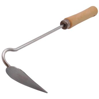[145279] Mini houe manuel en inox avec manche bois (Outs)