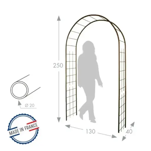 [110599] Arche double décor treillage (3144) larg. 130 Prof. 40 Ht 250 cm vert sapin - Pergola