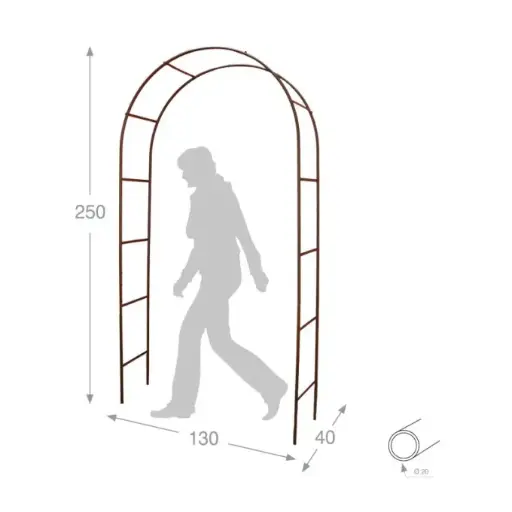 [110598] Arche DBL Classique 130 / 40 / Ht 250 fer vieilli (3106)- Pergola