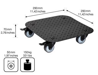 [144977] Support Plateau Multi Roller Alaska Alu NOIR 29X29Cm