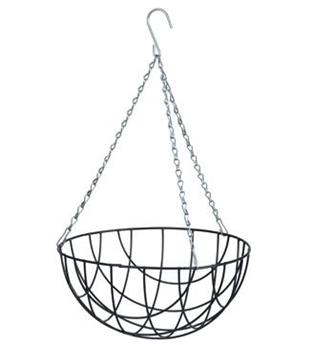 [128239] Panier Corbeille suspendue 40 cm plastifié vert