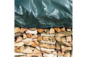 [126796] Bâche verte pour tas de bois - HDPE tissé, oeillet -  90 g/m² - 2 x 8 m