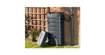 [138196] Tonneau 276 l eau pluie mural Gris anthracite