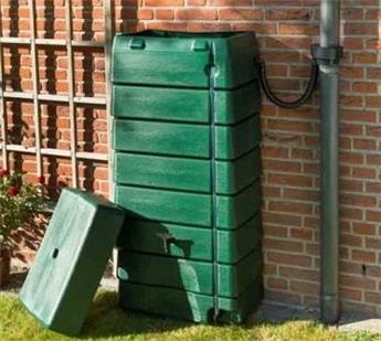 [133420] Tonneau 276 l eau pluie mural VERT