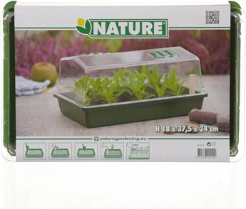 [125506] Mini serre de culture - terrine, couvercle ventilé - H18 x 37,5 x 24 cm