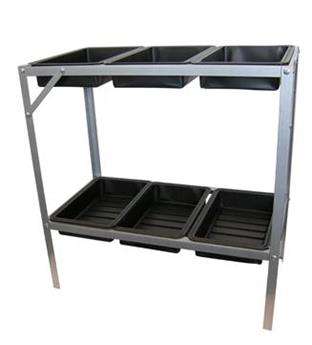 [128208] Table semis et bouturage - galvanisé, 6  terrines H7 x 38,1 x 24,3