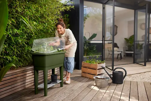 [139422] Bac Potager grow Table Elho vert (sans couvercle)