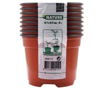 [139372] Pots plastique ronds D9 Ht 7 cm * 8 pc