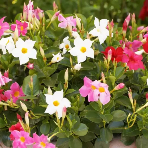 [134060] Mandevilla Sundaville variés / cadre Ht 060 080 cm Pot P 17-19 cm