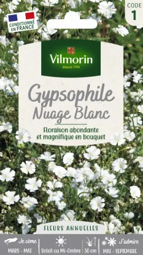 [0998050] Gypsophile Baby Breath Nuage Blanc 1g. (VILM)