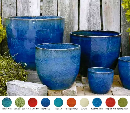 [0998315] Egg Pot Emaillé Bleu Lagoon D35 H34 cm (JDB)