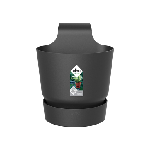 [0998534] Elho Greenville Easy Hanger Single Plastic Outdoor/Balcony Plant Pot - Living Black