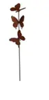 [0999140] Tige+3 papillons H120xB19cm						 						 					 						  Acier Corten  