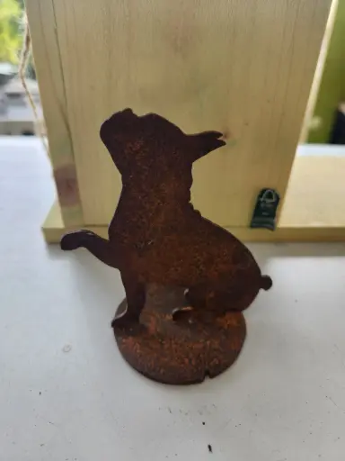 [0999166] Corgi Rosa patte H6x4cm 					 						  					 						 			 						 					 						 					 			 						 						 					 						  Acier Corten  